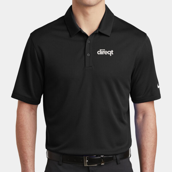 Embroidered White Logo - Dri FIT Hex Textured Polo Thumbnail