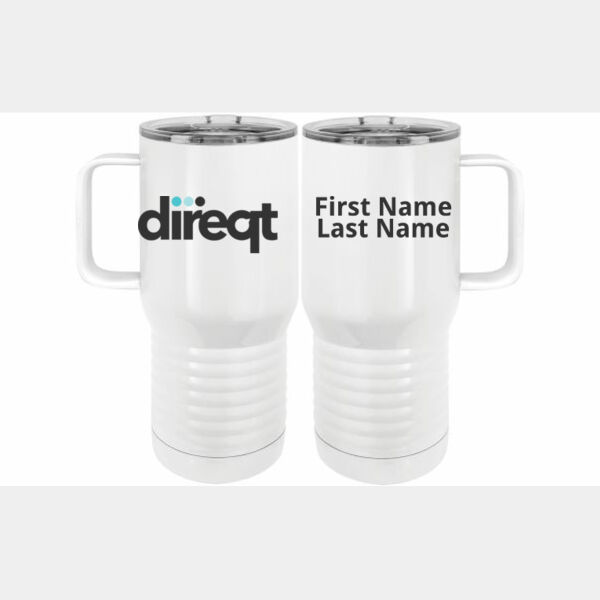 Personalized  - 20 oz. Insulated Stainless White Travel Mug w/Slider Lid Thumbnail