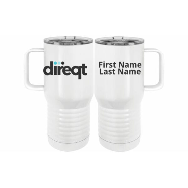 Personalized  - 20 oz. Insulated Stainless White Travel Mug w/Slider Lid Thumbnail