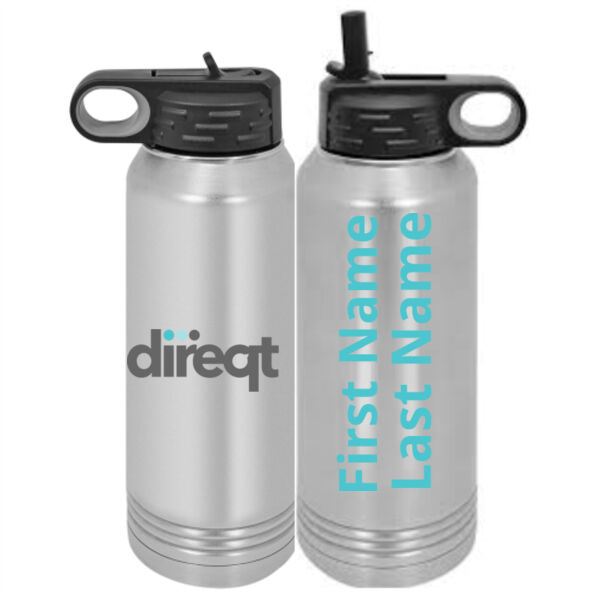 Personalized  -  Custom 30 oz. Silver Stainless Steel Vacuum Insulated Water Bottle Thumbnail