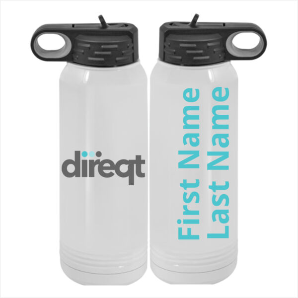Personalized  - Custom 30 oz. White Stainless Steel Vacuum Insulated Water Bottle Thumbnail