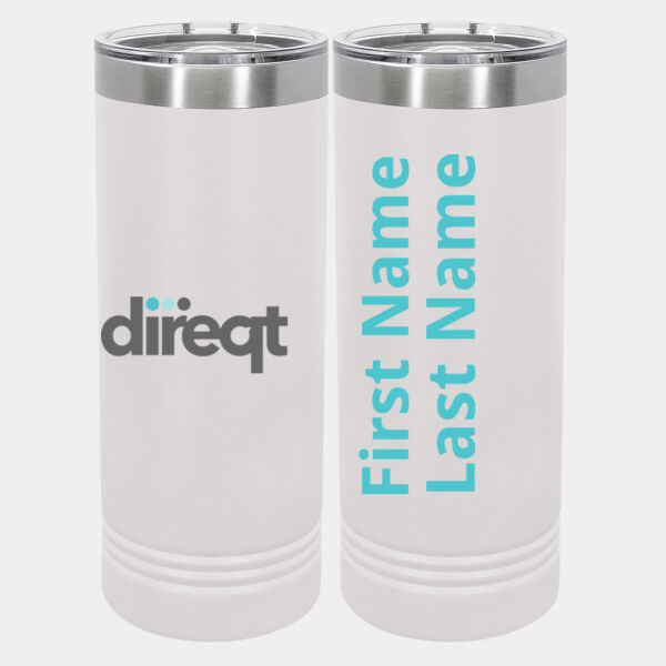 Personalized  - 20 oz Stainless White Skinny Tumbler with Stainless Straw and Lid Thumbnail