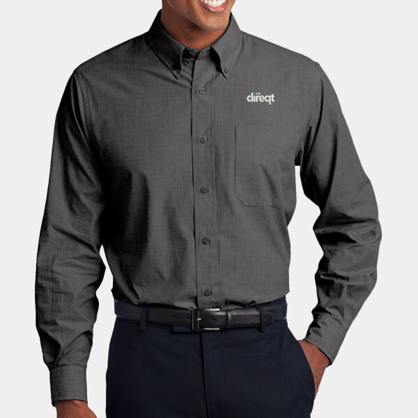 Embroidered - Tall Crosshatch Easy Care Shirt Thumbnail