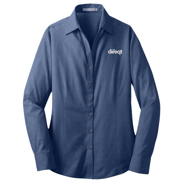 Embroidered - Ladies Crosshatch Easy Care Shirt Thumbnail
