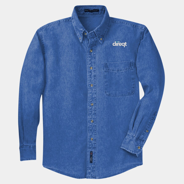 Embroidered - Long Sleeve Denim Shirt Thumbnail