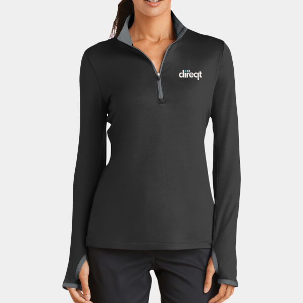 Emroidered - Ladies Dri FIT Stretch 1/2 Zip Cover Up Thumbnail