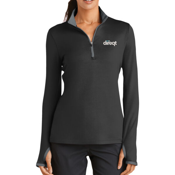 Emroidered - Ladies Dri FIT Stretch 1/2 Zip Cover Up Thumbnail