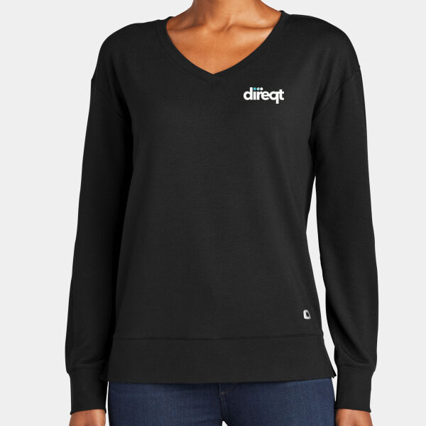 Crest Print  - Ladies Luuma Flex Long Sleeve V Neck Thumbnail