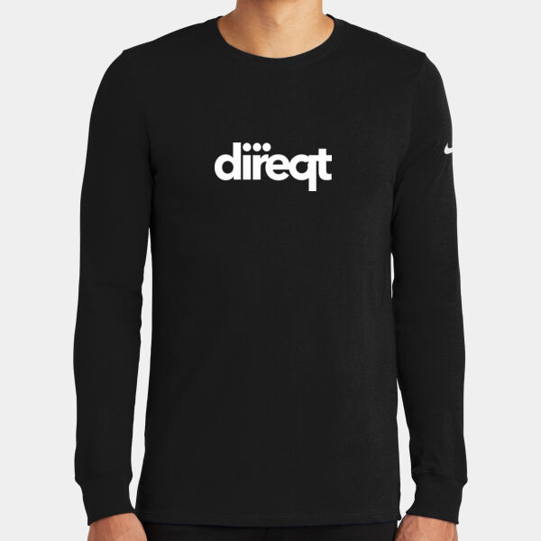 Full Print White Logo - Dri FIT Cotton/Poly Long Sleeve Tee Thumbnail
