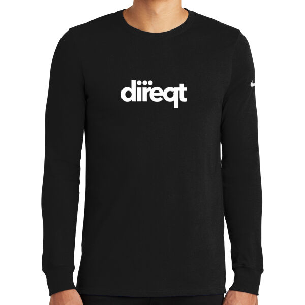 Full Print White Logo - Dri FIT Cotton/Poly Long Sleeve Tee Thumbnail