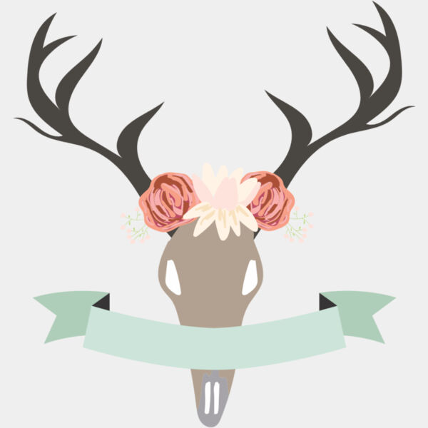 Watercolor Antlers Deer Skull Ribbon 1 Thumbnail